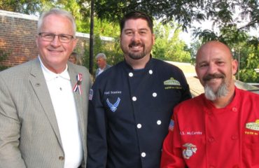 American Master Chefs Order president Bill Franklin, left, with Paul Stanley and Sean McCarthy from the Colorado Culinary Academy.