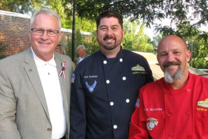 American Master Chefs Order president Bill Franklin, left, with Paul Stanley and Sean McCarthy from the Colorado Culinary Academy.